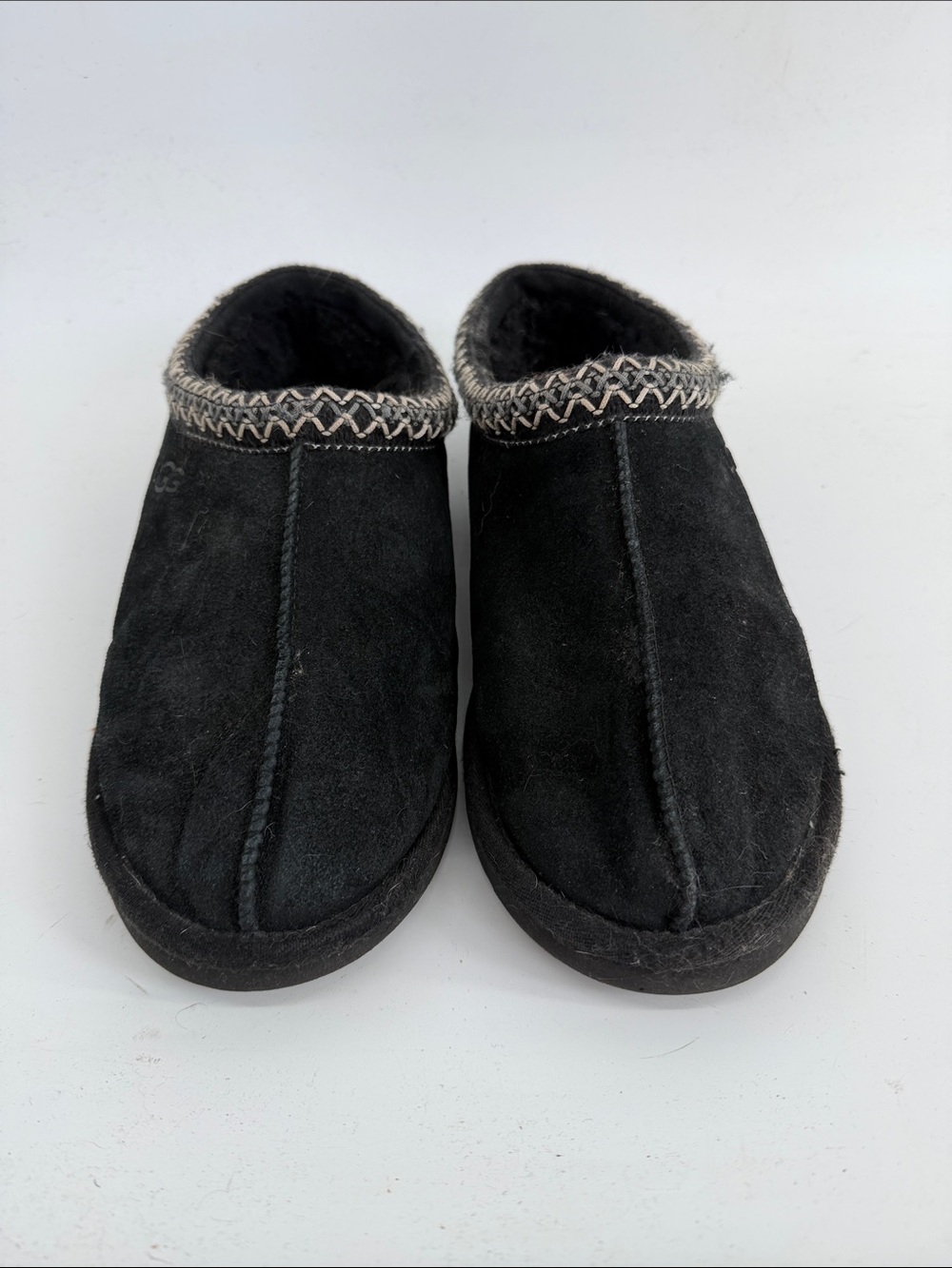 UGG Tasmins black suede slip on slipper clog shoes sz 10